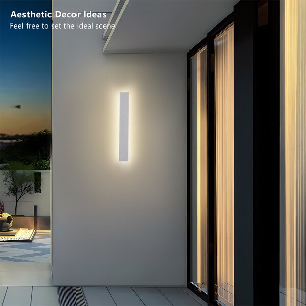 Brilagi - Aplică de perete LED LINEAR, 12W, 230V, 3000K, IP65, 50 cm, alb, CRI 90