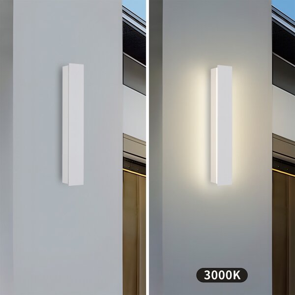 Brilagi - Aplica LED de exterior LINEAR, 8W, 230V, 3000K, IP65, 30 cm, alb, CRI 90