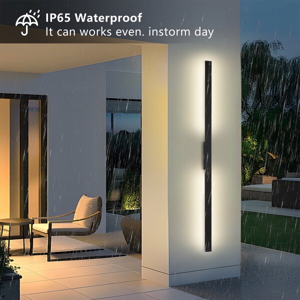 Brilagi LUNA - Aplică LED de exterior, 30W/230V, 4000K, IP65, 150 cm, negru, CRI 90