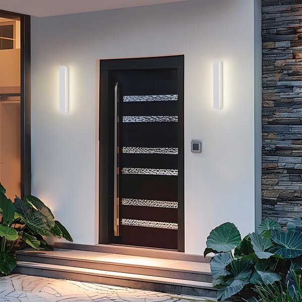 Brilagi - Aplica LED de exterior LINEAR, 8W, 230V, 3000K, IP65, 30 cm, alb, CRI 90