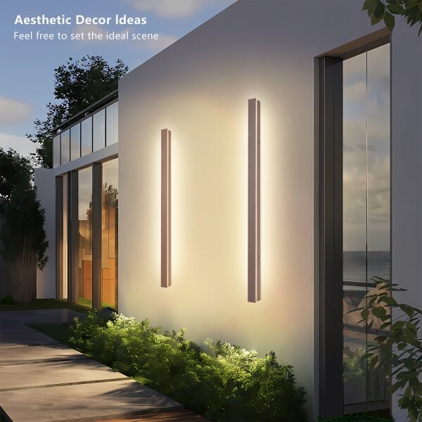 Brilagi-LED Aplică de perete pentru exterior LINEAR LED/22W/230V 3000K IP65 100 cm maro CRI 90