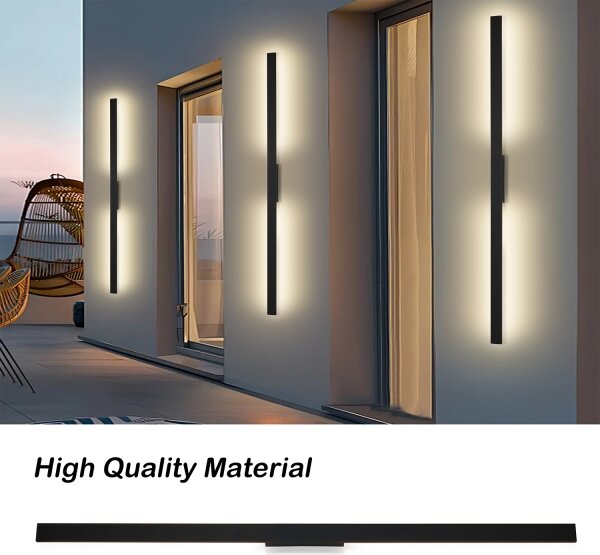 Brilagi LUNA - Aplică LED de exterior, 30W/230V, 4000K, IP65, 150 cm, negru, CRI 90