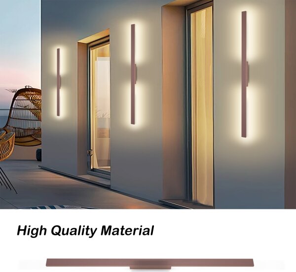 Brilagi - LUNA Aplică LED pentru exterior, 24 W, 230 V, 3000 K, IP65, 100 cm, maro, CRI 90