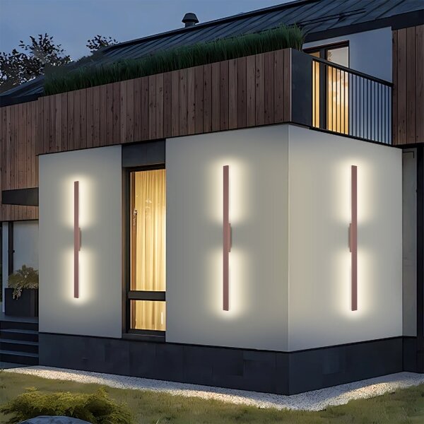 Brilagi - LUNA Aplică LED pentru exterior, 24 W, 230 V, 3000 K, IP65, 100 cm, maro, CRI 90
