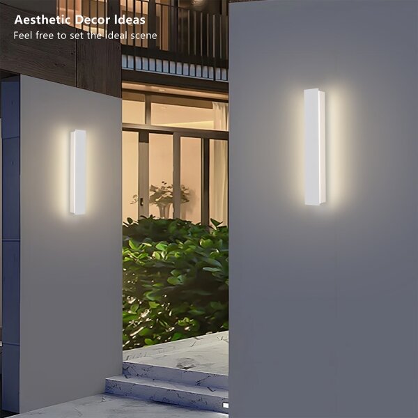 Brilagi - Aplica LED de exterior LINEAR, 8W, 230V, 3000K, IP65, 30 cm, alb, CRI 90