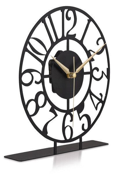 Ceas decorativ CLOCK BONNI, negru, metal, 23x24 cm