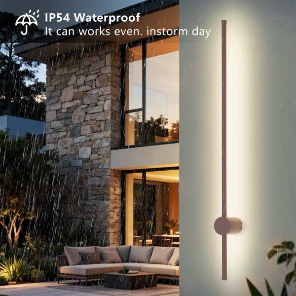 Brilagi - Aplica de exterior LED AURA LED/20W/230V 3000K IP54 97 cm maro IRC 90