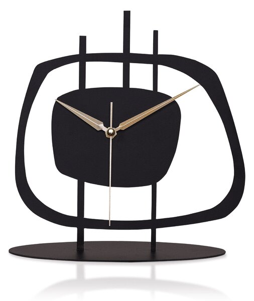 Ceas decorativ PIETRA, negru, metal, 22x23 cm