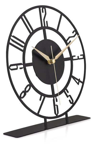 Ceas decorativ CLOCK BUNELLA, negru, metal, 23x24 cm