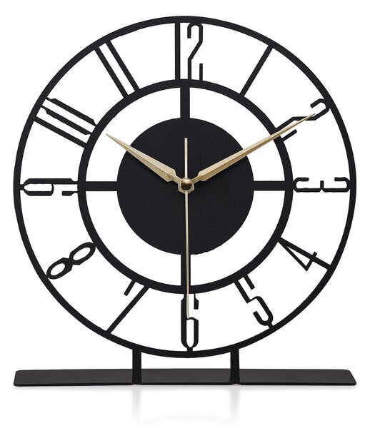 Ceas decorativ CLOCK BUNELLA, negru, metal, 23x24 cm