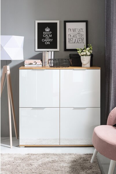 Comoda alba lemn Zele, 104X41X106 CM