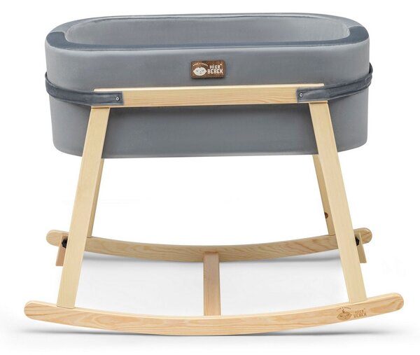 Balansoar bebelusi HIER, gri/stejar, lemn de pin/poliester, 90x58x70 c