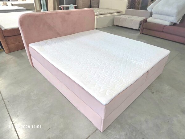 Pat tapitat boxspring FORENA 140x200 cm verde inchis Saltele: Saltea cu arcuri Bonell