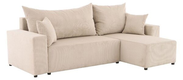 Set: canapea de colț extensibilă Sora L (242 cm) + măsuță auxiliară cu înălțime reglabilă Alto HM