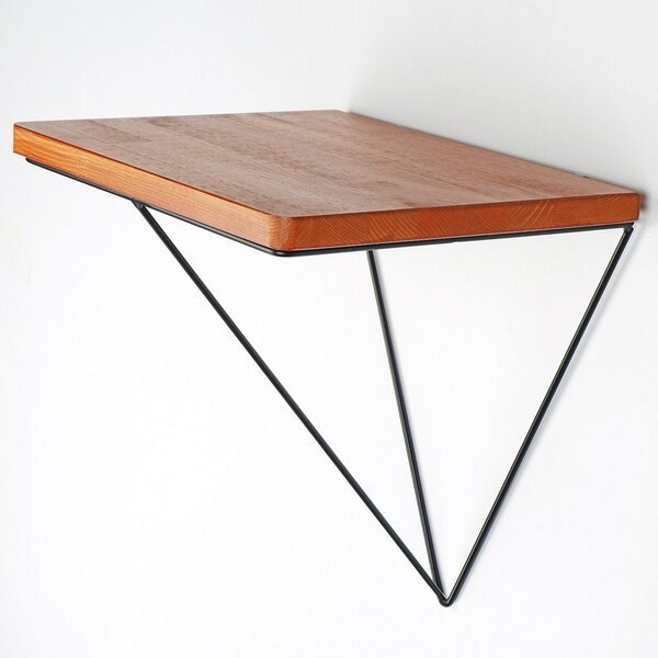 Polita WR037, cires/negru, lemn/metal, 33x28x33 cm