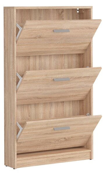 Dulap pantofi vertical cu 3 usi stejar sonoma NEPO PLUS, 70X17.5X120.5 cm
