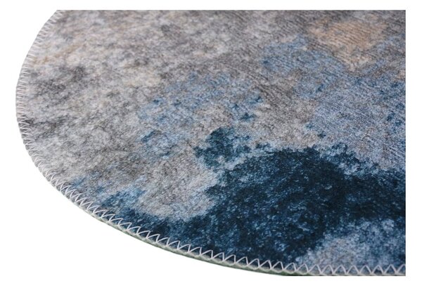 Covor albastru/gri lavabil rotund ø 80 cm – Vitaus