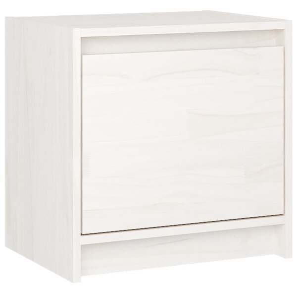 Noptieră, alb, 40x30,5x40 cm, lemn masiv de pin