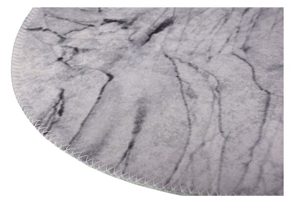 Covor gri deschis lavabil rotund ø 100 cm – Vitaus