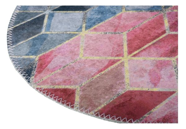 Covor roz/gri deschis lavabil rotund ø 120 cm – Vitaus