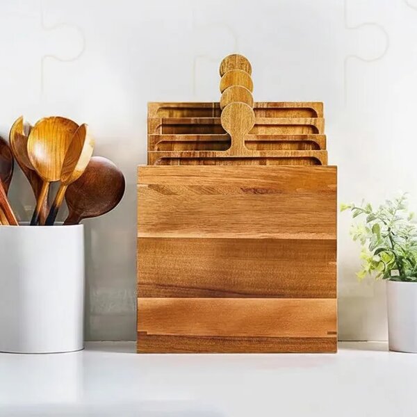 Puzzletray™ Set De Tăvi Din Lemn Pentru Servire