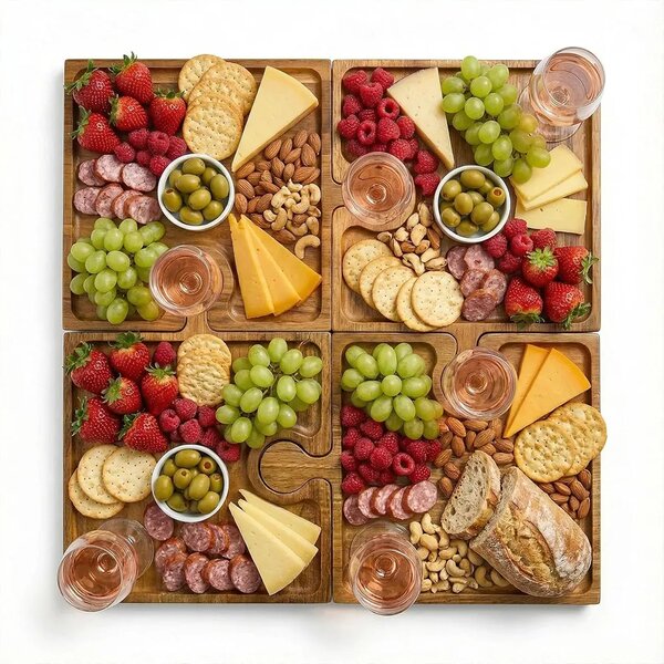 Puzzletray™ Set De Tăvi Din Lemn Pentru Servire
