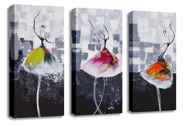 Set 3 tablouri UC033, multicolor, panza, 20x45 cm