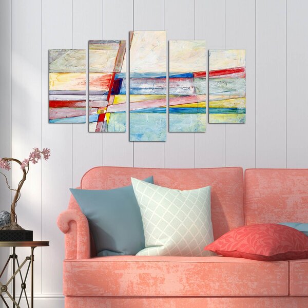 Set 5 tablouri 5ABSMDF-51, multicolor, 110x60 cm