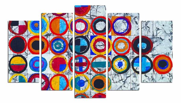 Set 5 tablouri 5ABSMDF-49, multicolor, 110x60 cm