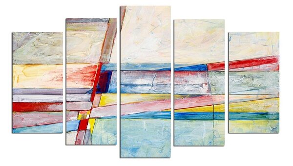 Set 5 tablouri 5ABSMDF-51, multicolor, 110x60 cm