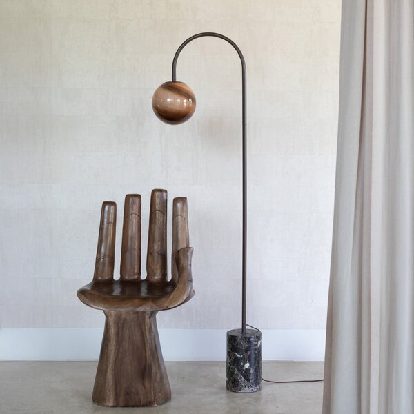 IT´S ABOUT ROMI IT'S Lampă cu arc Tivoli, maro, înălțime 163 cm, Maro / Rugină, Camera de zi / sufragerie, Marmură, Modern