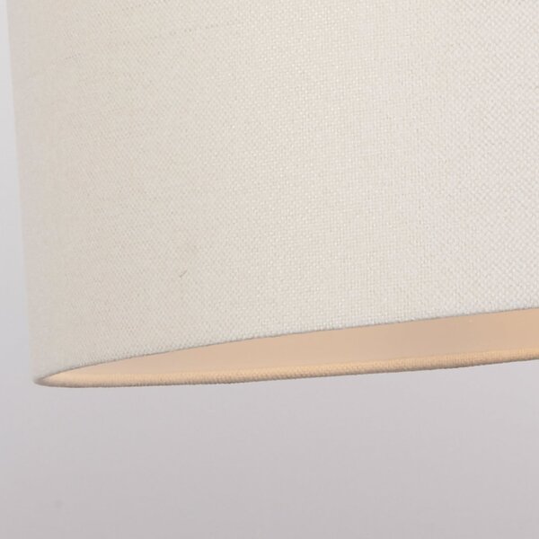 Searchlight Lampă suspendată Rayna, Ø 50 cm, alb, in, E27, reglabil, Bej, Camera de zi / sufragerie, Țesătură / Textil, Scandinavă