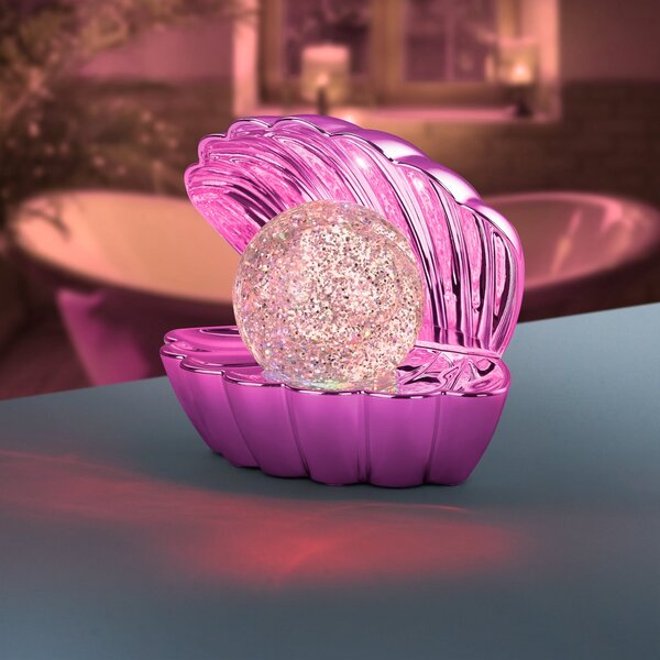 Reality Leuchten Lampa de masă LED Shelly, roz, plastic, 18 cm, RGB, Roz / Rosé, Camera de zi / sufragerie, Plastic, Viața tânără