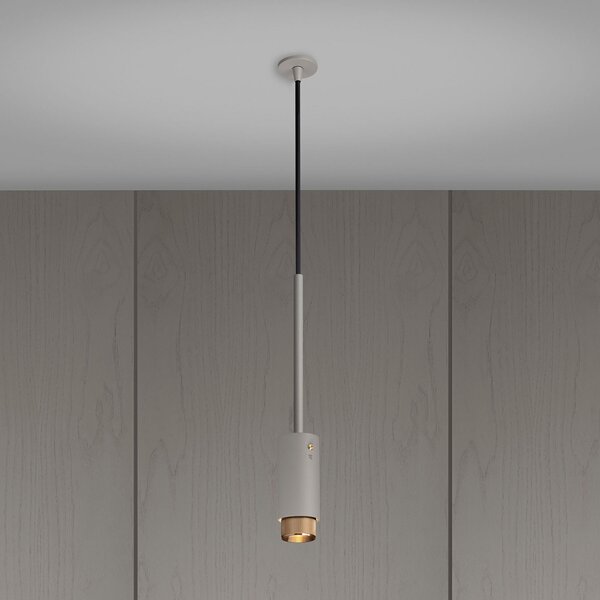 Buster + Punch Exhaust lampă suspendată gri/alamă, reglabil, Gri, Bucătărie, Metal, Modern