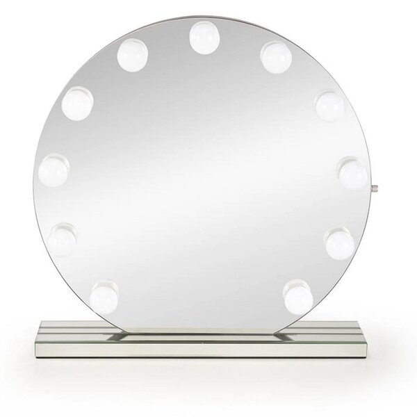 Oglinda TORANO, argintiu, cu iluminare LED, 70x70 cm