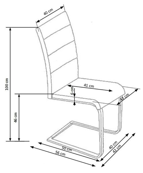 Scaun K85, cappuccino/crom, piele ecologic/metal, 42x56x100 cm