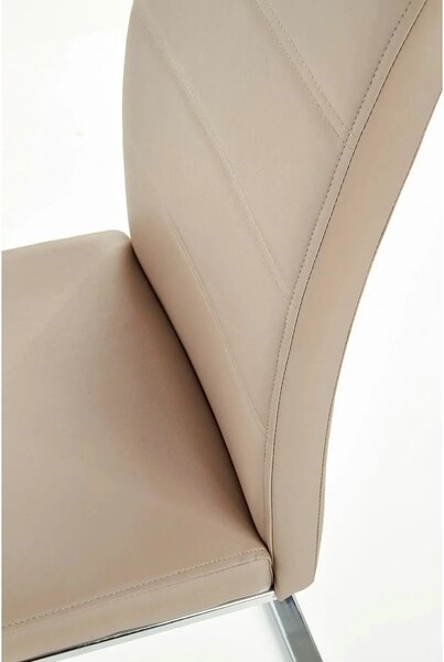 Scaun K85, cappuccino/crom, piele ecologic/metal, 42x56x100 cm