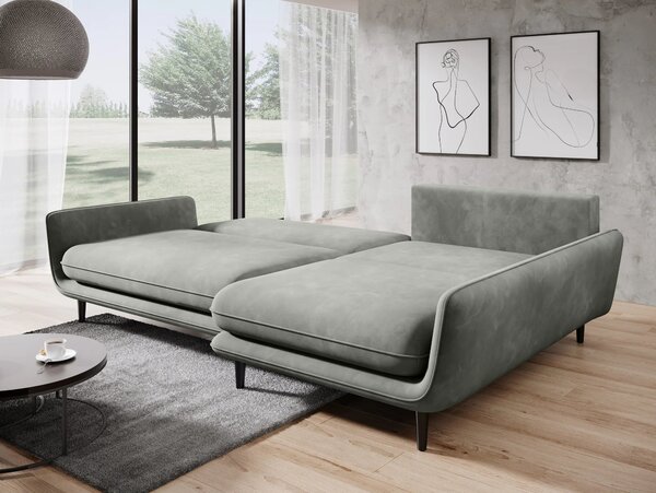 Coltar extensibil SOLANO, sezlong dreapta, stofa clasica albastru inch