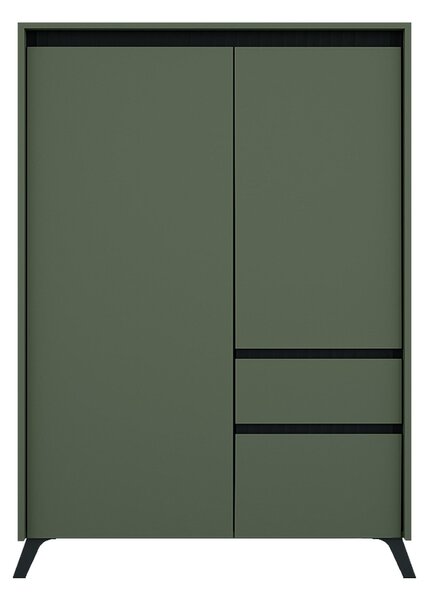 Comoda LOUNGE 4, verde/negru, PAL, 95x45x152.5 cm