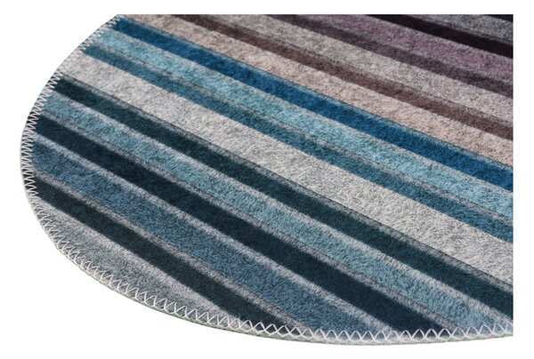 Covor albastru/gri lavabil rotund ø 120 cm – Vitaus