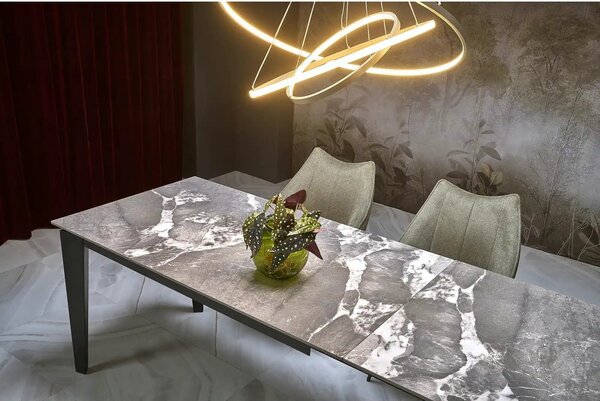Scaun K543, gri/negru, stofa clasica/metal, 55x60x87 cm