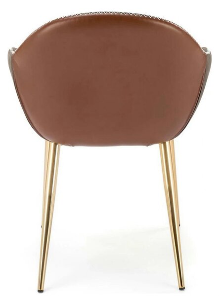 Scaun K304, gri/maro, piele ecologica/otel, 57x59x81 cm