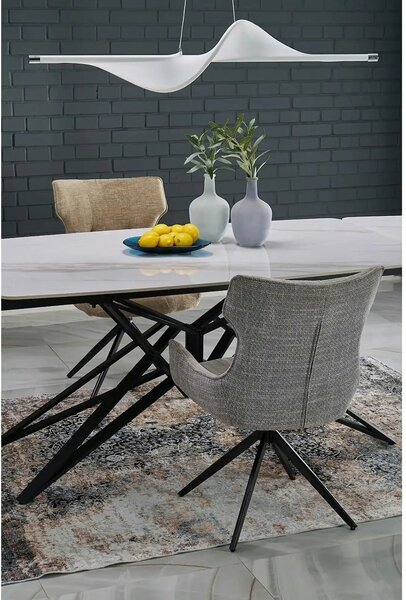Scaun K573, bej/negru, stofa clasica/otel, 55x64x88 cm