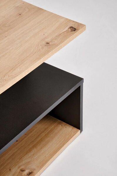 Masuta cafea IVA, stejar artisan/negru, PAL laminat, 90x51x43 cm