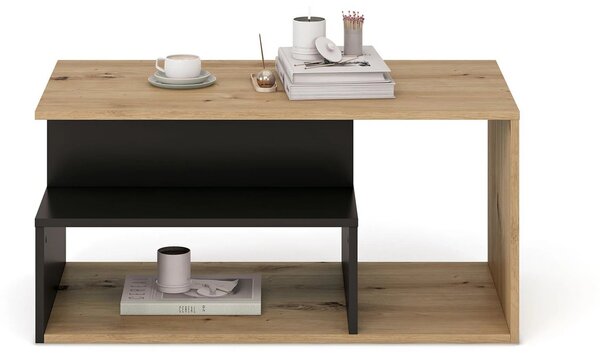 Masuta cafea IVA, stejar artisan/negru, PAL laminat, 90x51x43 cm
