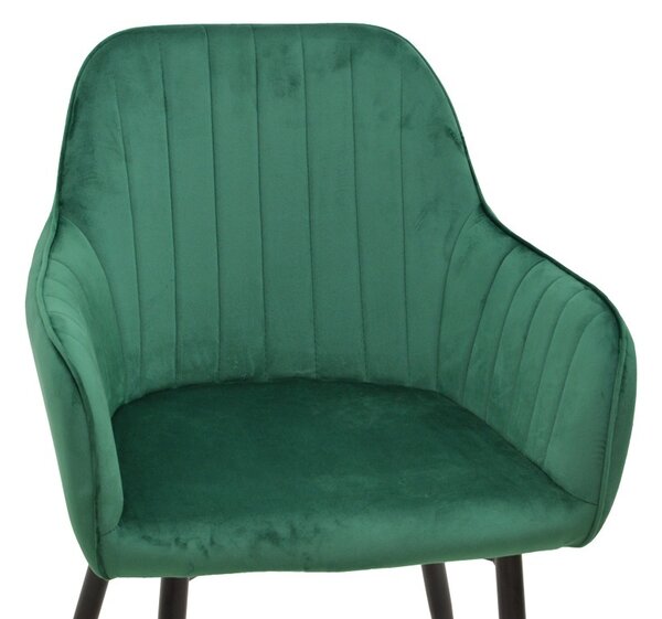 Scaun cu Brate Model Noor, Verde/Negru , 58x58x86 cm