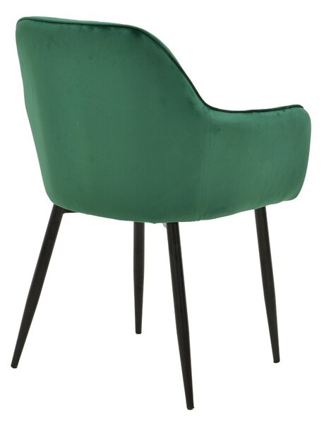 Scaun cu Brate Model Noor, Verde/Negru , 58x58x86 cm
