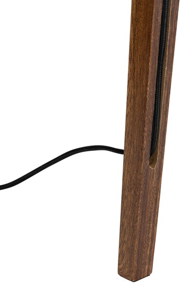 Lampă de podea rustică cu trepied din lemn de nuc - Tripod Classic