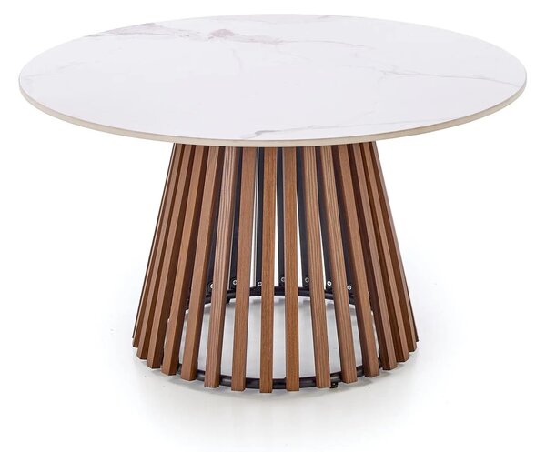 Masuta cafea MDF CARINA, bej cu efect de marmura/nuc, 80x46 cm