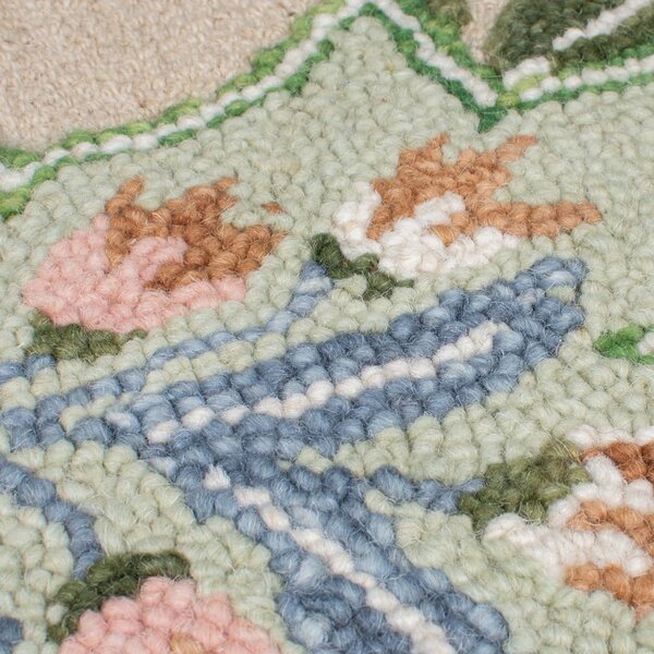 Covor tip traversă verde țesut manual din lână 60x230 cm Bryony Shaped Floral – Flair Rugs